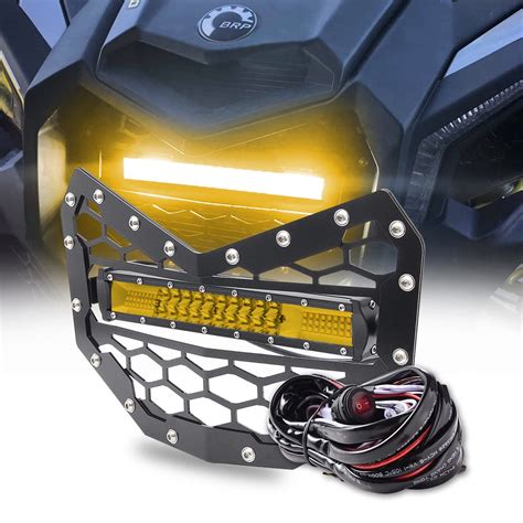 Buy Chelhead Black Steel Grille with 11 INCH Yellow Slim Led Light Bar ...