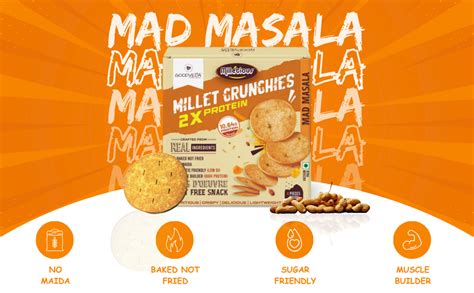 GOODVEDA Hotshot Chilli Millet Crunchies | High Protein, High Fiber ...