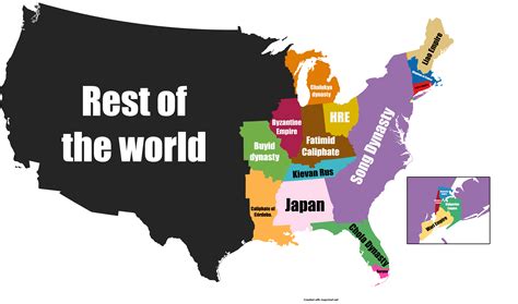 [OC]How world population from the year 1000 AD fits into the modern United States : r/MapPorn
