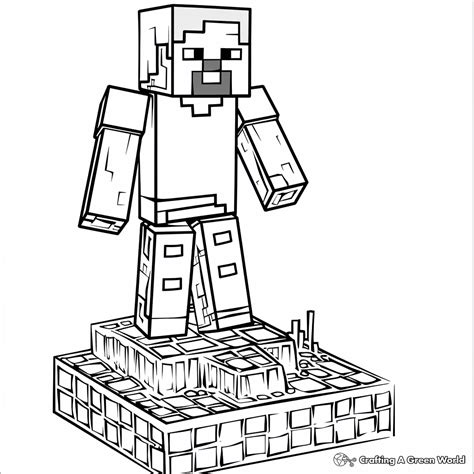 Minecraft Steve Coloring Page