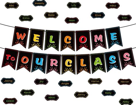 Blulu Colorful Welcome Banner with Dry Eraser Cards - India | Ubuy