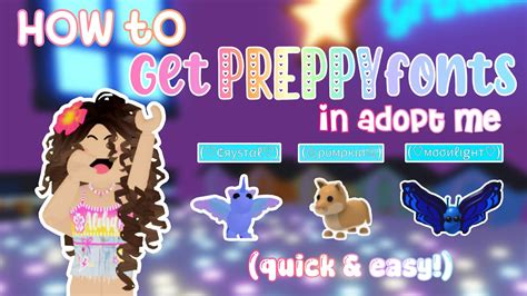 HOW TO GET PREPPY FONTS FOR YOUR PETS IN ADOPT ME!! ☆ | Roblox Adopt Me ...