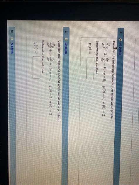 Image result for 2nd Order Initial Value Problem