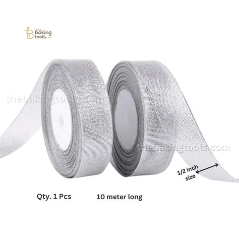 Silver Decorative Ribbon 1/2 Inch Width – 10 Meters