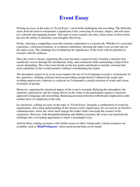 Image result for Event Essay Example