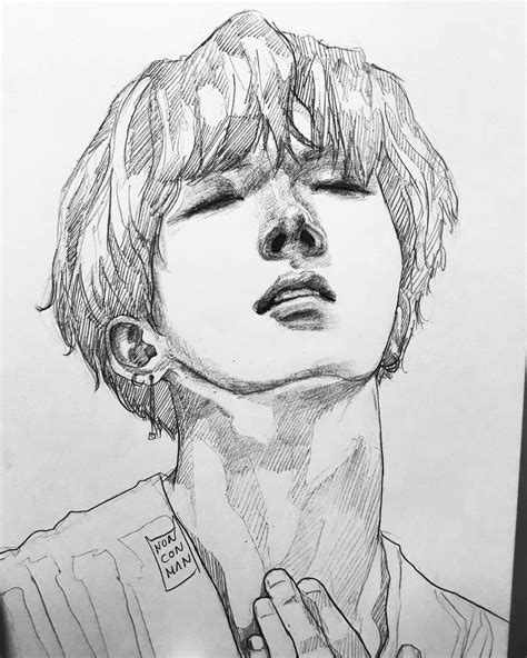 (@nonconman) | Bts drawings, Kpop drawings, Sketches