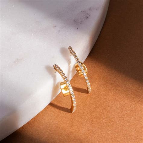 Moon Diamond Stud Earrings – PALMONAS