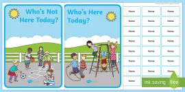 👉 Who Is Here Today Sign (teacher made) - Twinkl