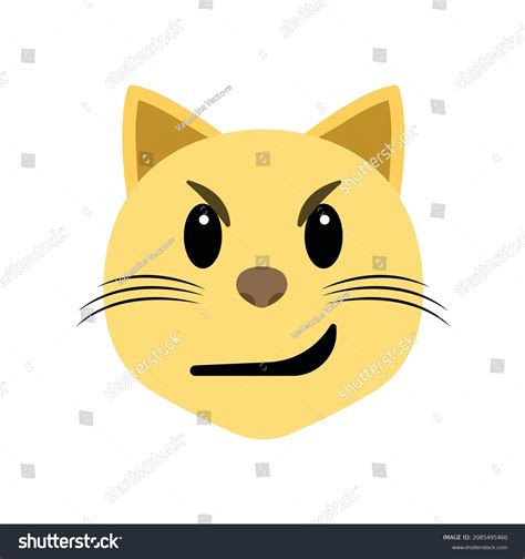Cat Emoji Smirking Face Illustration Vector Stock Vector (Royalty Free ...