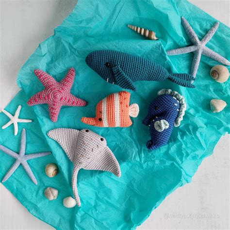 Crochet Sea Creature, Crochet Sea Animals, Baby Gift Set, Soft Baby Toy ...