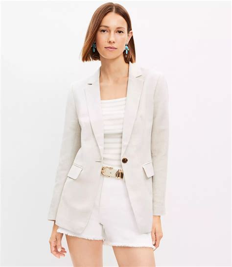 Linen Blend Modern Blazer | White blazer women, Linen blazers women ...