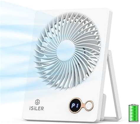 ISILER Small Desk Fan, 1200mAh Portable USB Fan with 3 Speeds Strong ...