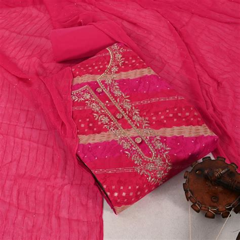 Rani Special Teej Leheriya Cotton Unstitched Suit Set – Mayurika