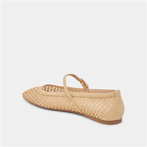 Reyes Lt Natural Woven Raffia Ballet Flats | Dolce Vita
