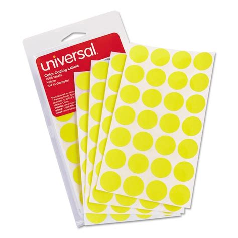 Universal Self-Adhesive Removable Color-Coding Labels, 0.75" dia ...