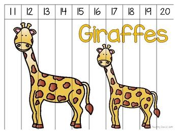 Zoo Animals Counting Puzzles 1 to 100 by The Teaching Zoo | TpT