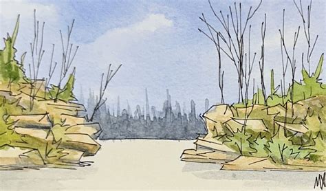 Watercolor Wash over Ink Drawings, The Art Gallery at NWA Mall ...