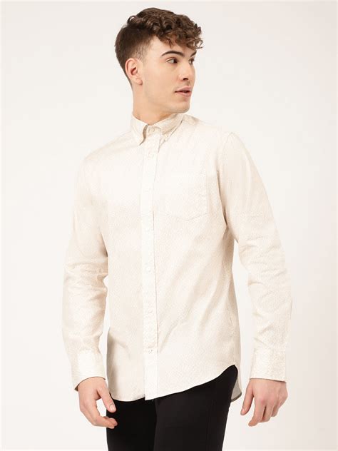 Shop Gant Beige Printed Regular Fit Shirt - GANT India
