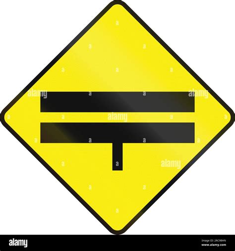 Irish road warning sign - Divided highway intersection ahead Stock ...