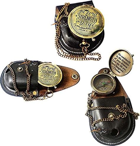 Handmade Brass Antique Compass with Leather Case/Vintage Reproduction ...