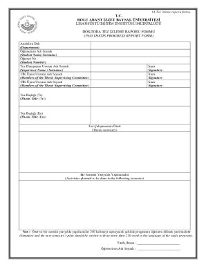 Fillable Online (PhD THESIS PROGRESS REPORT FORM) Fax Email Print ...