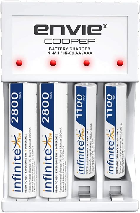 ENVIE® (ECR 20MC+2800+1100) Standard Charger ECR 20 MC for AA & AAA Ni ...