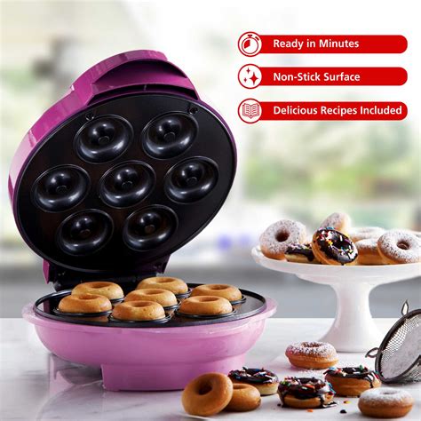 Brentwood TS-250 Non-Stick Mini Donut Maker Machine, Pink - Brentwood ...