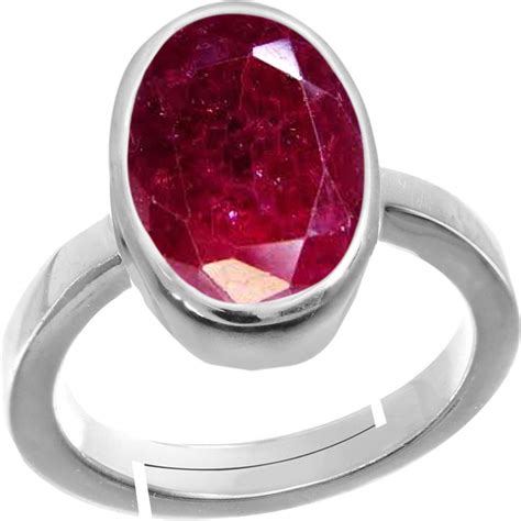 Buy Rama & Mool Chand Trading 5 ratti Ruby Stone manik Ring Silver ...