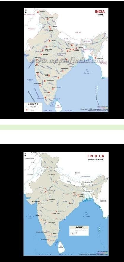 by an outline of indian map mark the following 1.lambda,2.bhakra nangal ...