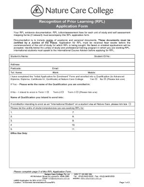 Rpl Application Form - Fill Online, Printable, Fillable, Blank | pdfFiller