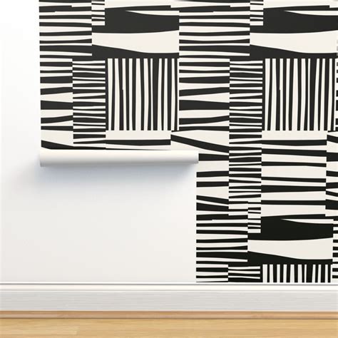 Monochrome Stripe Bold 60S Black And White Pop Art Large Print Custom ...
