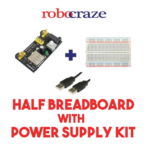 Buy Half Bread board + power supply Online in India | Robocraze