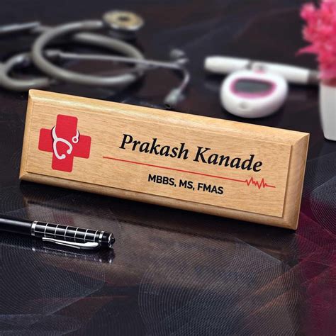 Professional Desk Name Plate for Doctors/Physicians | Wood | 9×3 inch ...