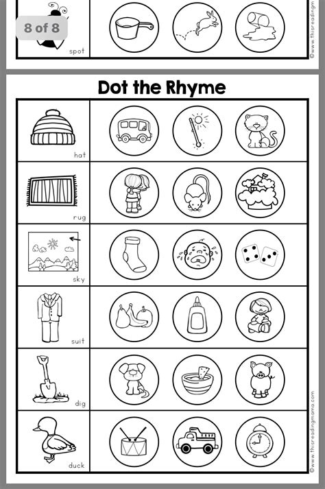 Rhyming Words Worksheets For Kindergarten | dev.onallcylinders.com