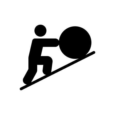 Effort icon with person pushing an object upwards 44299416 Vector Art at Vecteezy