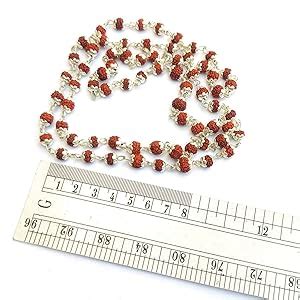 Apnisanskriti Rudraksha Mala with Pure Silver Cap for Men/Women Wearing ...