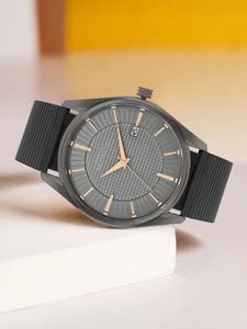 French Connection FCN056C Dated Textured Grey Dial | Analog Watch for ...