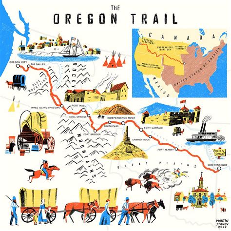 Oregon Trail map | Oregon trail, Oregon trail map, Oregon map