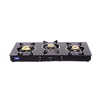 Glen 3 Burner Toughened Glass Top | LPG Gas Stoves Extra Large | High ...