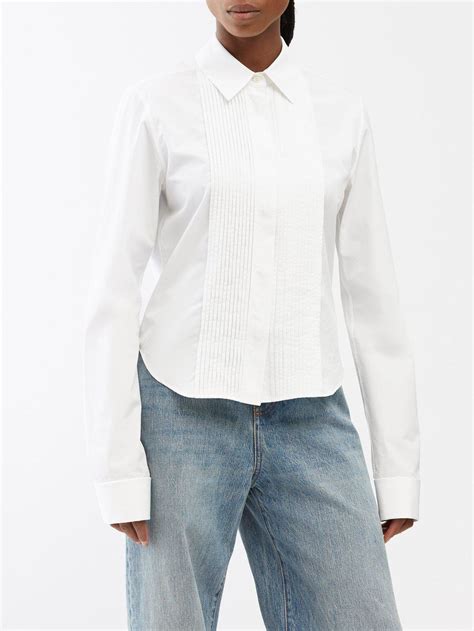 LOEWE Pleated Poplin Shirt in White | Endource