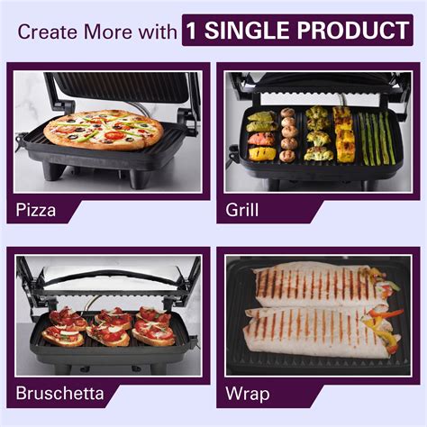 Panini Maker with 2 FREE Skewers(1400W), Multipurpose Usage - Sandwich ...