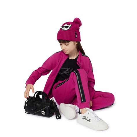 Buy Girls Pink Logo-print Jackets Online From Karl Lagerfeld-Little ...