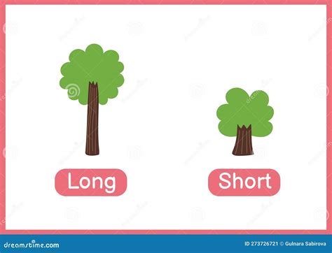Long and Short Opposite Adjectives Educational Flashcard. Flashcard ...