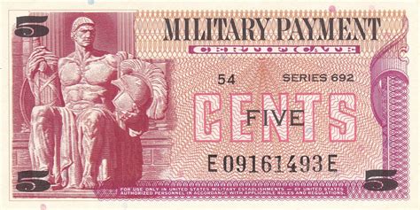 5 Cents (Military Payment Certificate) - United States military bases ...