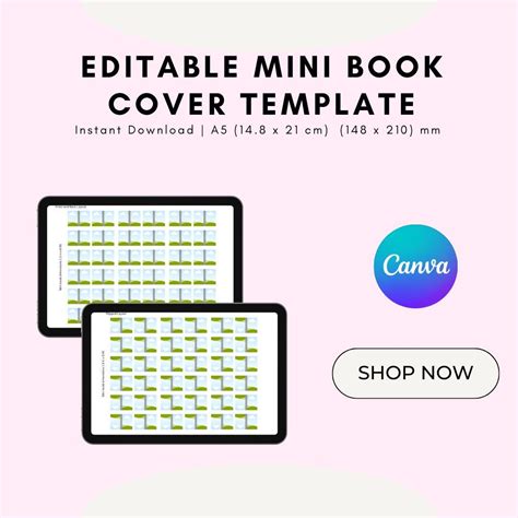 Buy Editable Mini Book Cover Canva Template Mini Books TBR Jar Books ...