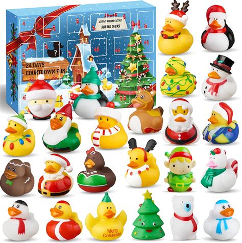 Amazon.com: Rubber Duck Advent Calendar 2023, Christmas Ducks Bath Toys ...