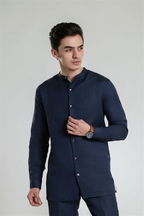 Mens Temple Mandarin Collar Short Coord Set – Atarasva