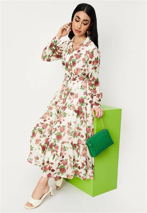 Buy Women Printed Tiered Maxi Dress Online at just Rs. 1399.0 ...