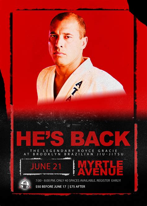 Royce Gracie Seminar - June 21st at 8PM - Brooklyn Brazilian Jiu Jitsu
