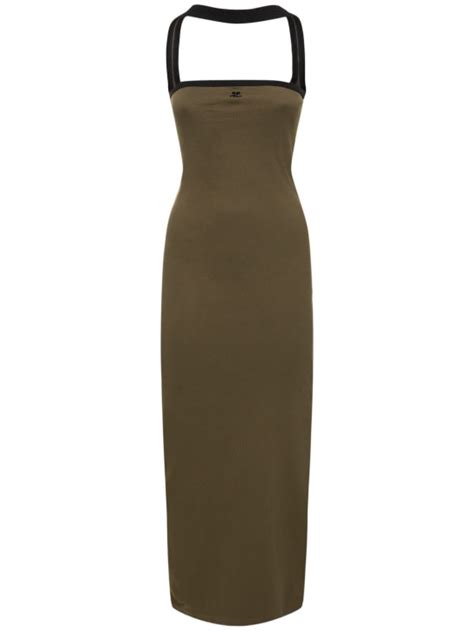 Contrast hyperbole cotton long dress - Courreges - Women | Luisaviaroma